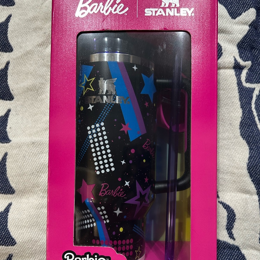 Stanley x Barbie Black Tumbler with Colorful Stars